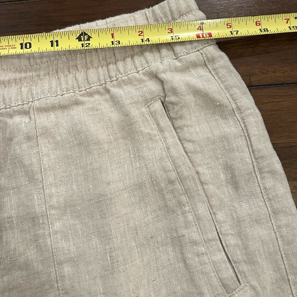 Athleta Tan Retreat Linen High Rise Jogger Pants size Medium Tall Style 851026 - Picture 6 of 12